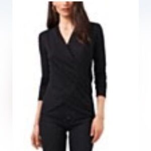 1.State Black Draped Long Sleeve Top Medium